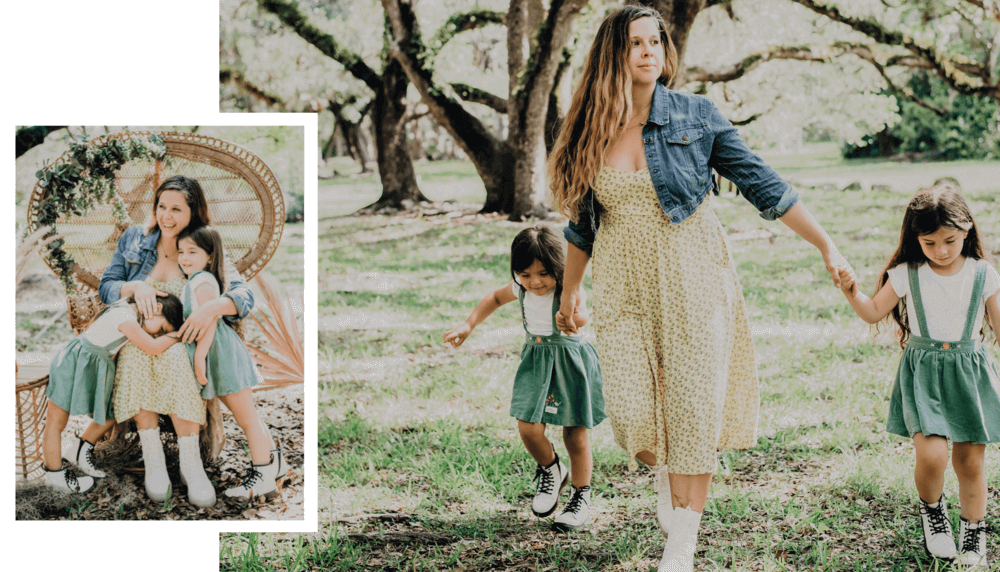 Janel, lifestyle photographer, with her 2 daughters