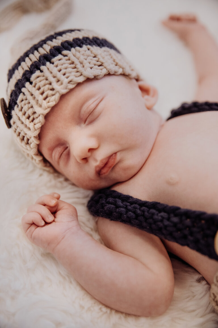 Tender close up photo of Newborn baby sleeping